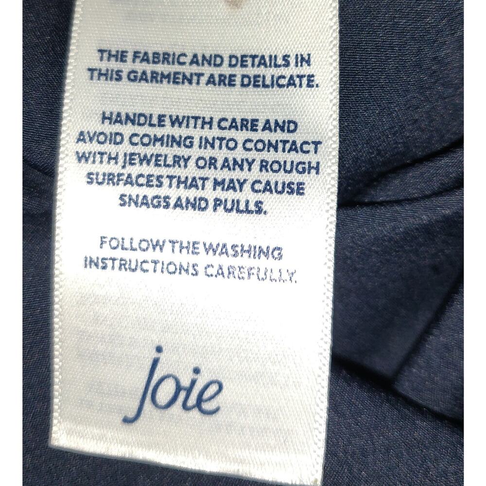 Joie Swing Dress Sz L Baltic Print Navy Blue/Black/White Mini Flowy Chiffon - Picture 11 of 16